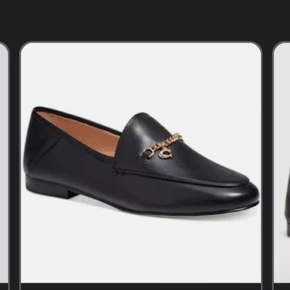 Coach Shoes - Hanna coach lambs leather loafers logo chain fall black casual classic $280
